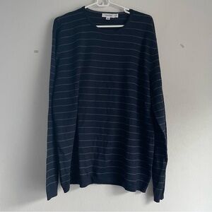 Calvin Klein rich blue striped long sleeve crew neck sweater